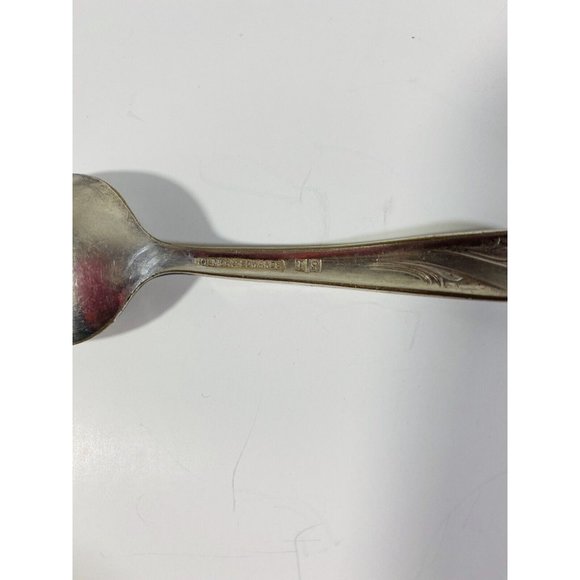 Holmes & Edwards Baby Spoon Romance Pattern 1952 Silver Plate IS Deep 4” - Picture 6 of 7